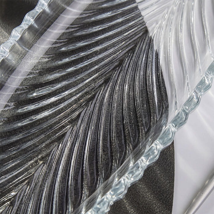 Platou, KAVEH, Sticla, 225ml, Transparent, Santa, Dreptunghi rotunjit, Platou