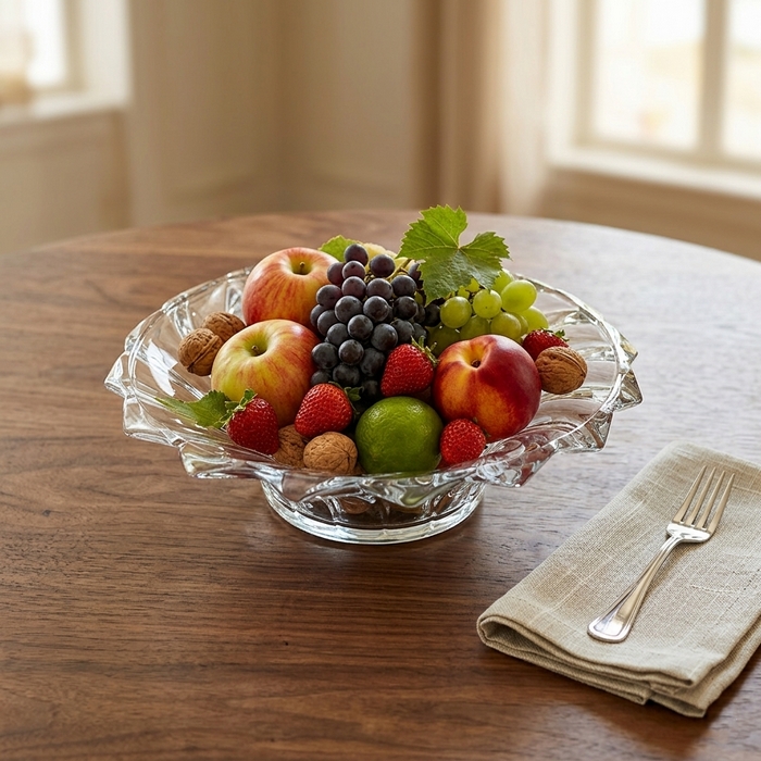 Fructiera, KAVEH, Sticla, 500 ml, Transparent, Santa