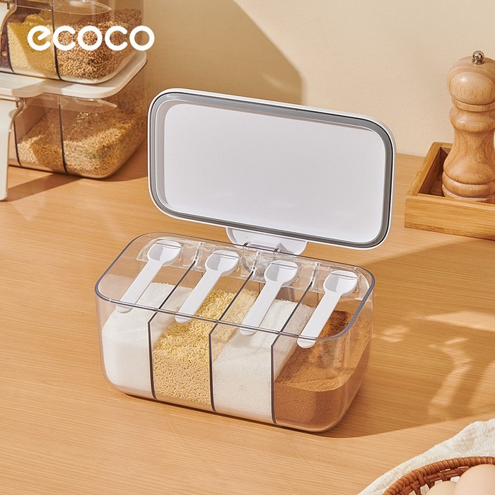 Recipient condimente, ECOCO, Plastic, Alb