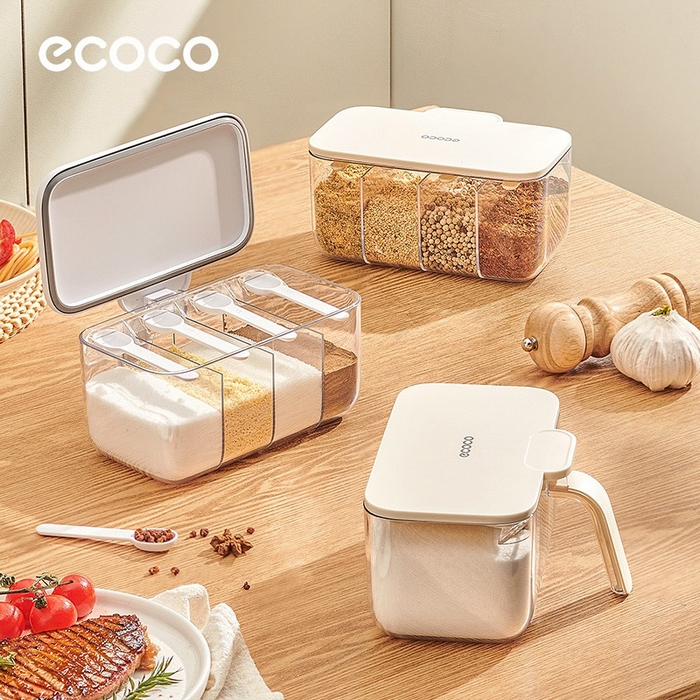 Recipient condimente, ECOCO, Plastic, Alb