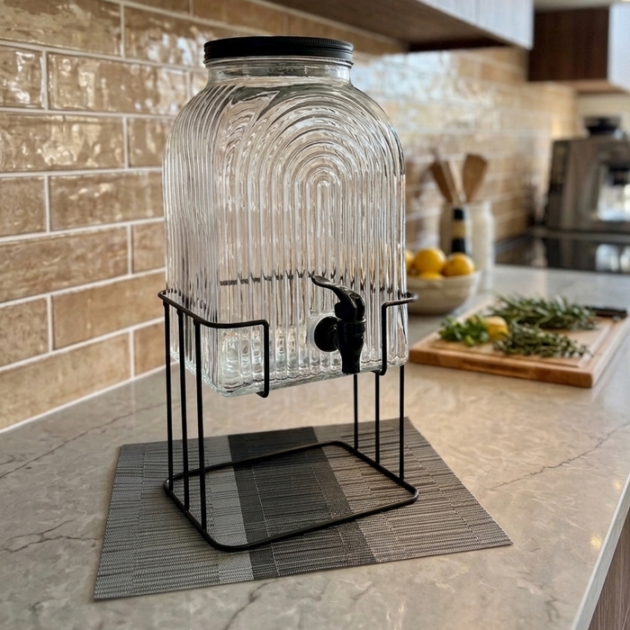 Lemonade jar, GS, Glass, 5.7 L, With stand