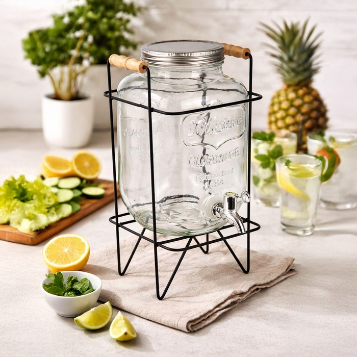 Recipient limonada, GS, Sticla, 5 L, Cu stativ