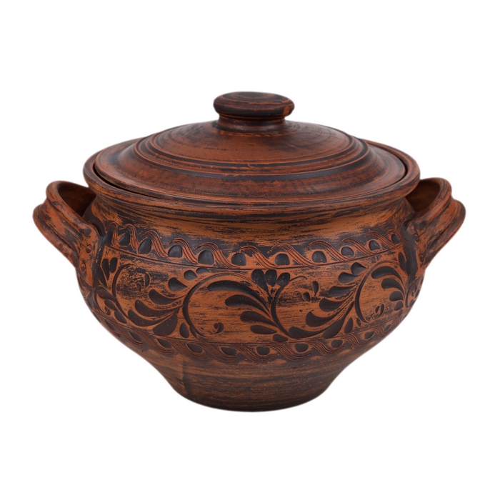 Oven pot, ORIENS, Argila, 4.5 L, With lid, With handles
