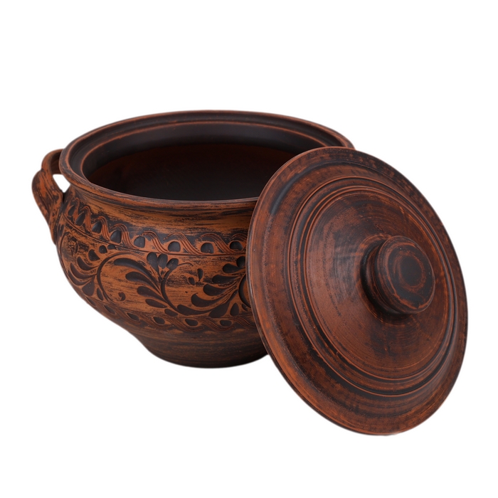 Oven pot, ORIENS, Argila, 4.5 L, With lid, With handles