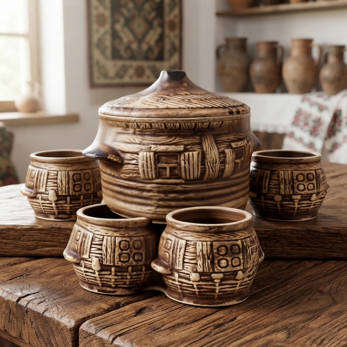 Oven pot set, ORIENS, Argila, 5 pcs, Korchma