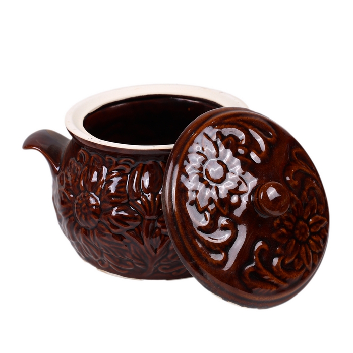Горшок для печи, ORIENS, Керамика, С крышкой, Весна, Коричневый