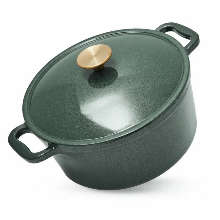 Cratita, FISSMAN, Le Mans, Fonta emailata, 24cm, 11.5 cm, 4.5 L, Verde