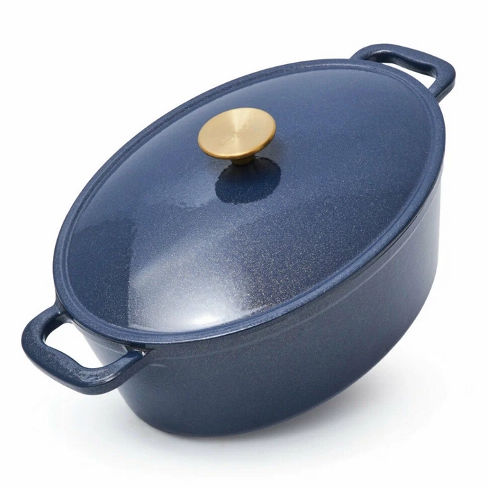 Cratita, FISSMAN, Le Mans, Fonta emailata, 30 cm, 11.5 cm, 4.8 L, Albastru